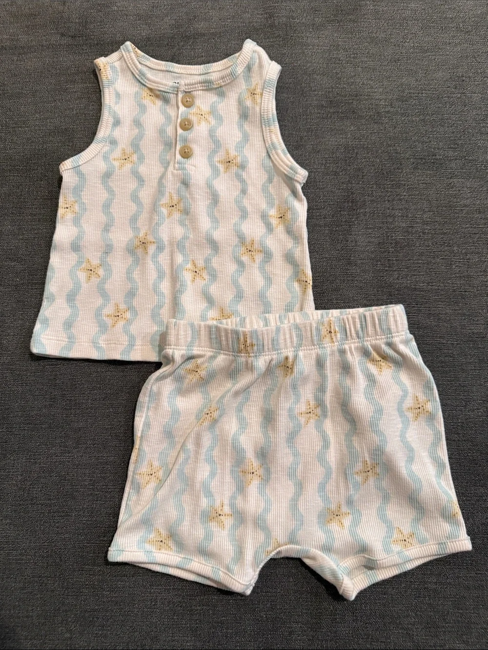 Old Navy Blue & Cream Starfish Tank and Shorts Set